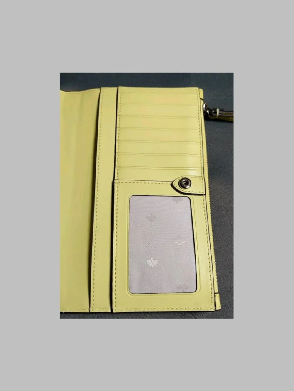 Kate Spade Leila Limelight Pebbled Leather Phone Wristlet Card Holder Wallet